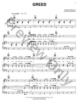 Greed piano sheet music cover
